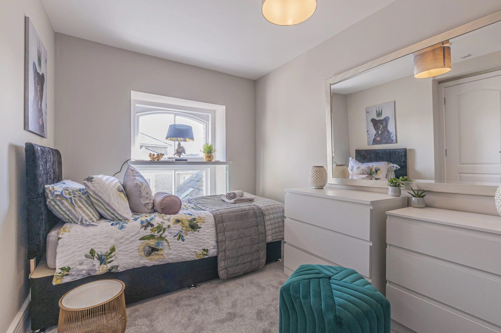 Third bedroom, with the dressing area beyond